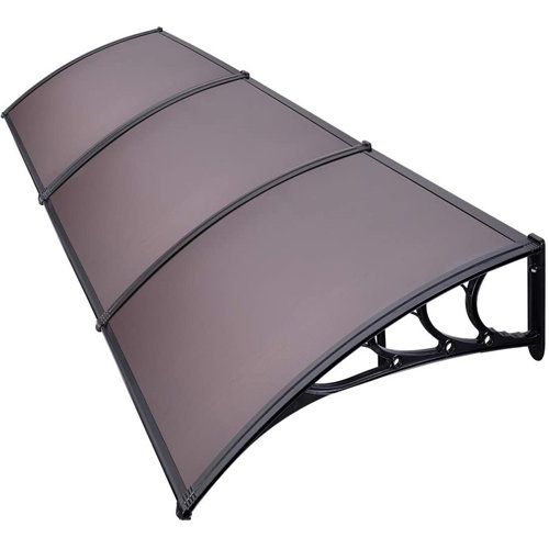 vivohome Polycarbonate Window Door Awning Canopy Brown with Black